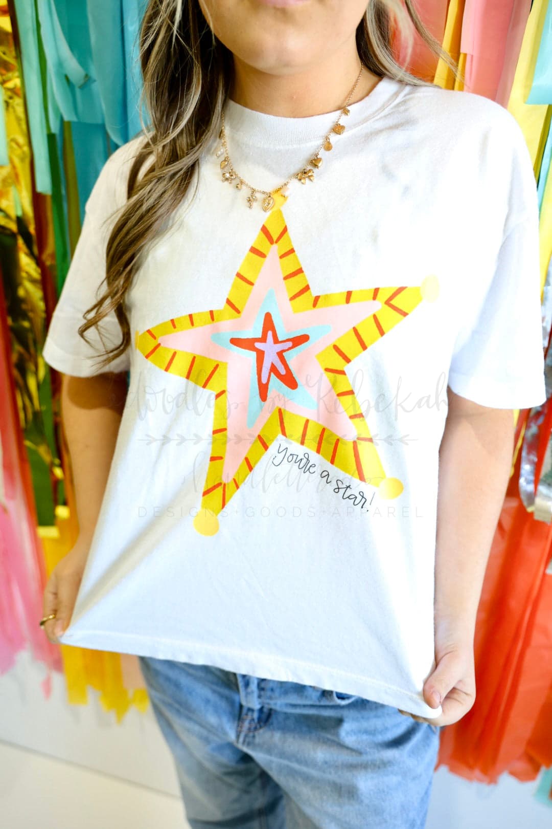 You’re A Star Cropped White Tee - Tees
