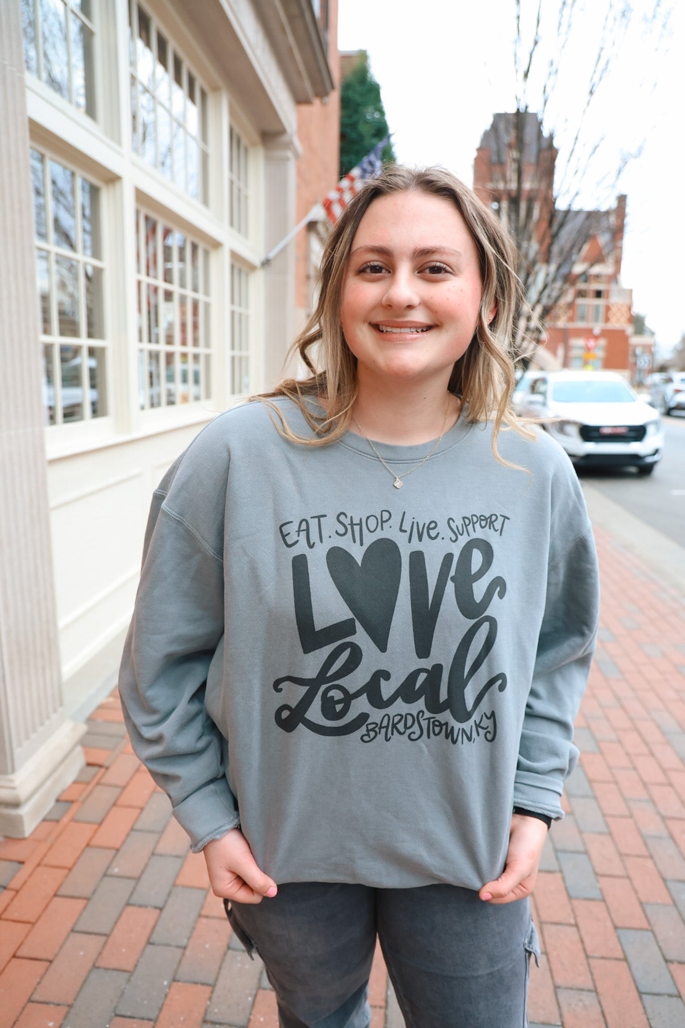 Eat Shop Live Support Love Local *Custom Town* Sweatshirt