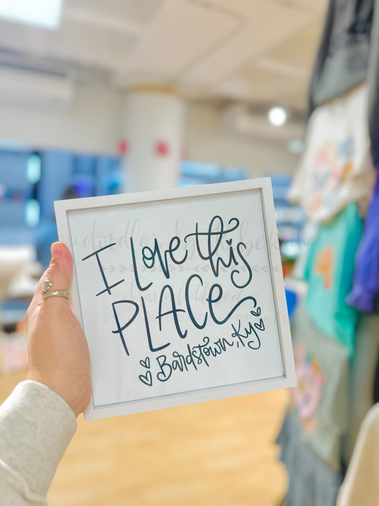 I Love This Place *Custom Town* Framed Sign - Print