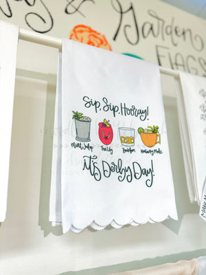 Sip Sip Hooray It’s Derby Day Tea Towel - Tea Towels