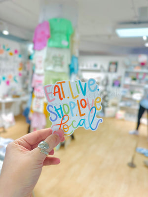 Eat Live Shop Colorful Sticker