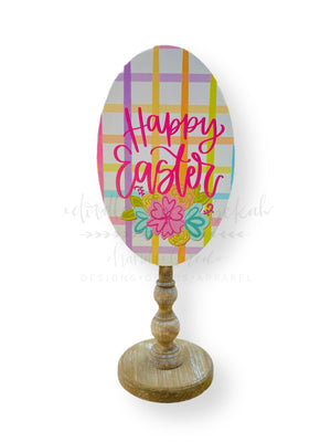 Happy Easter Plaid Egg Doorhanger/Topper/Attachment - Door Hanger