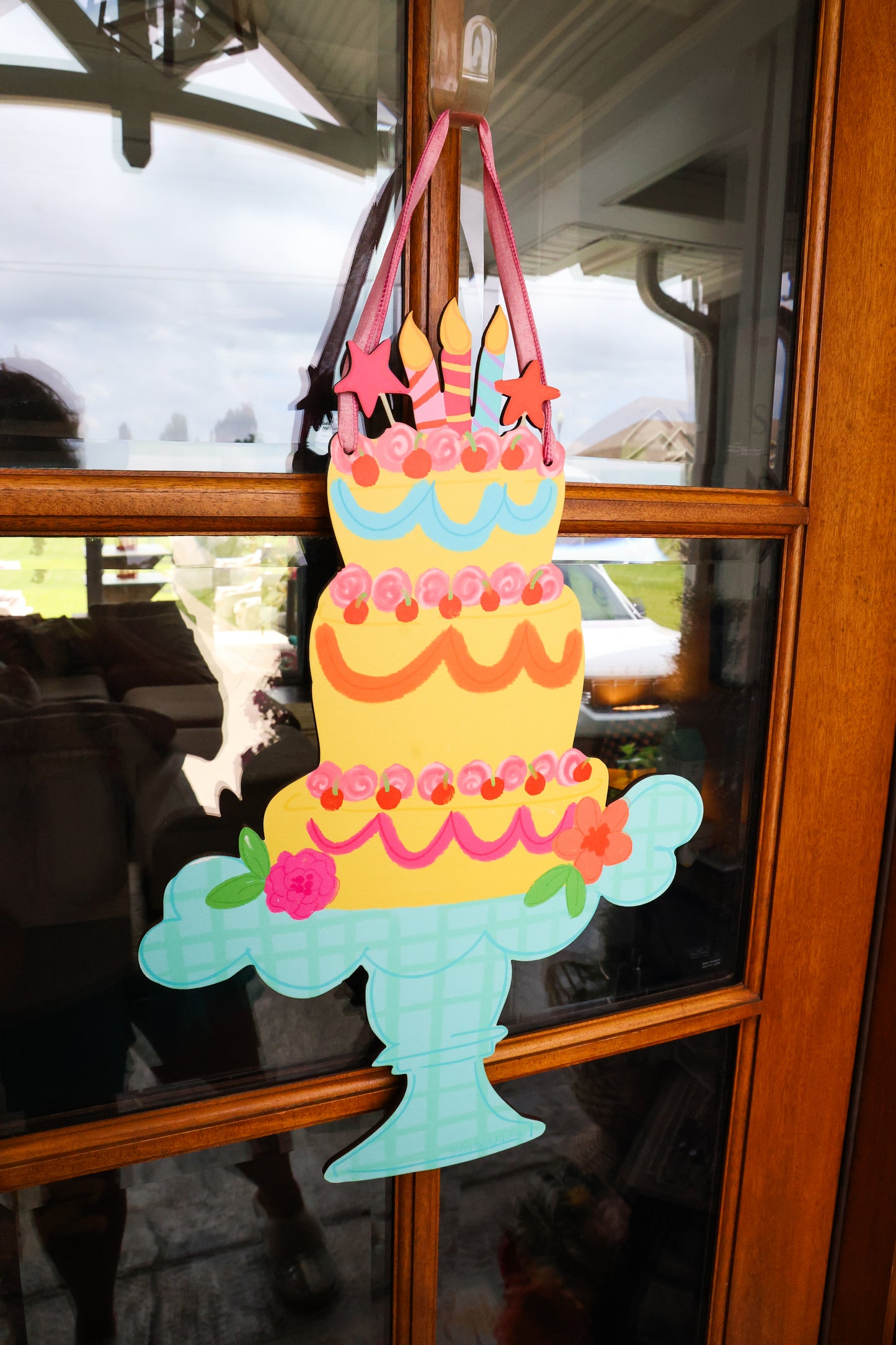 Colorful Tiered Cake Doorhanger