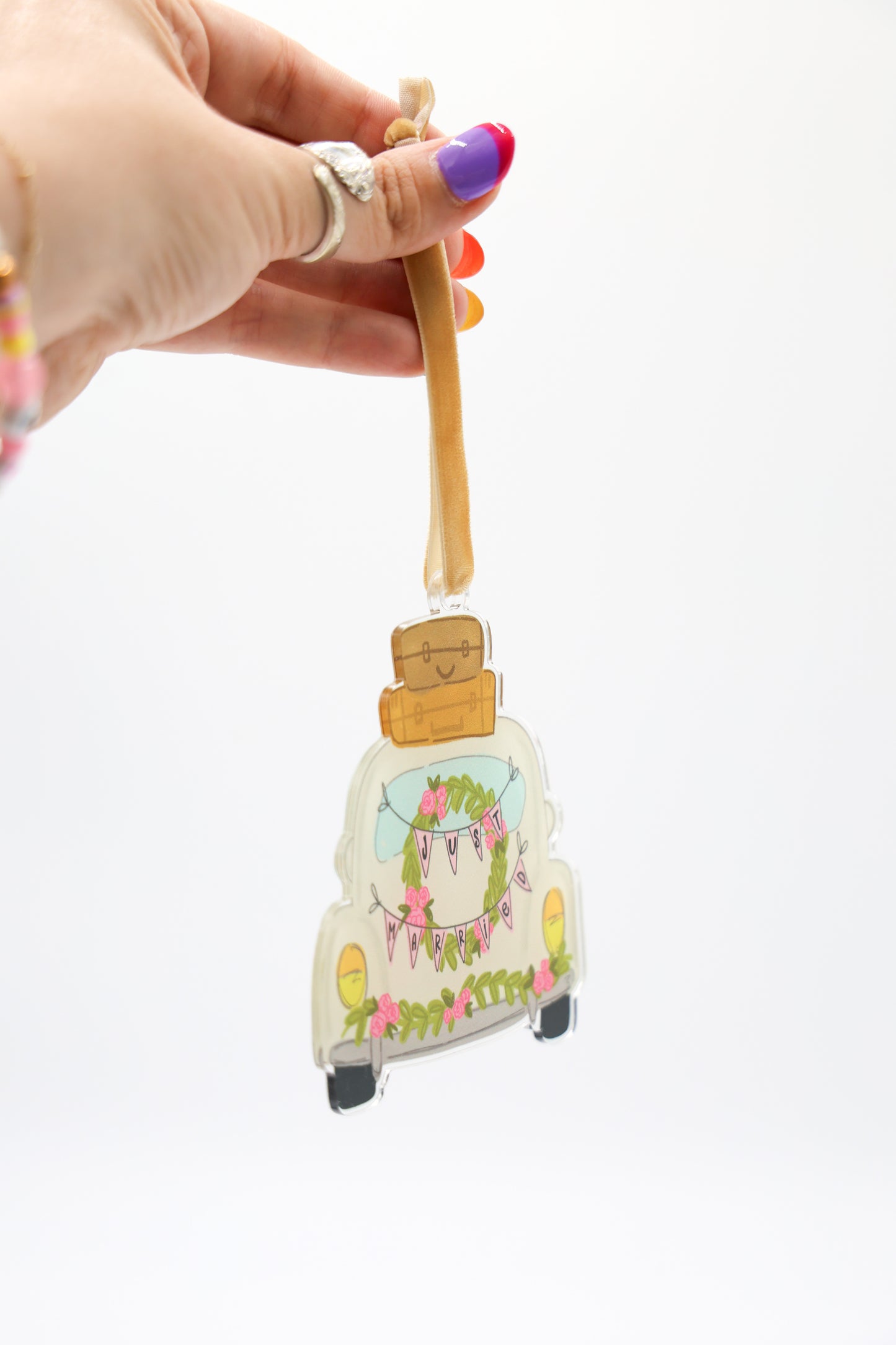 Just Married Car Acrylic Ornament