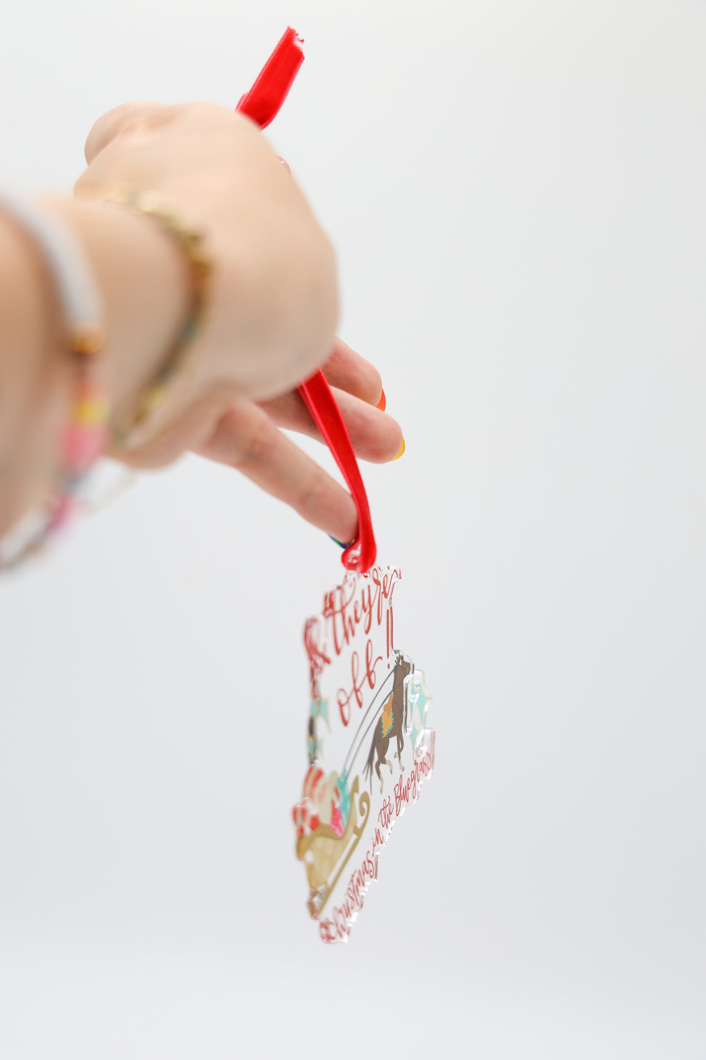 And They're Off Acrylic Ornament