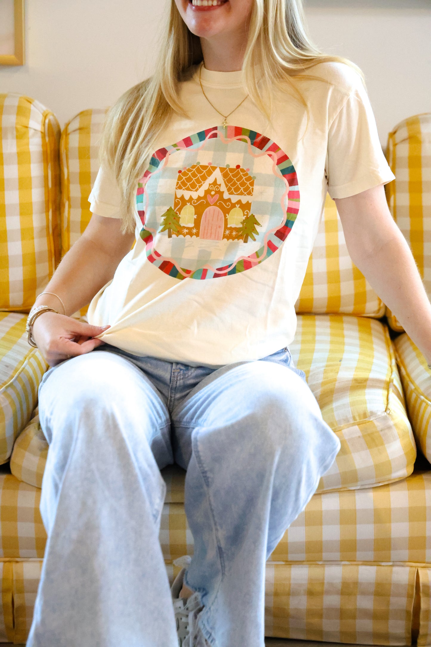 Jewel Tone Gingerbread Ivory Tee