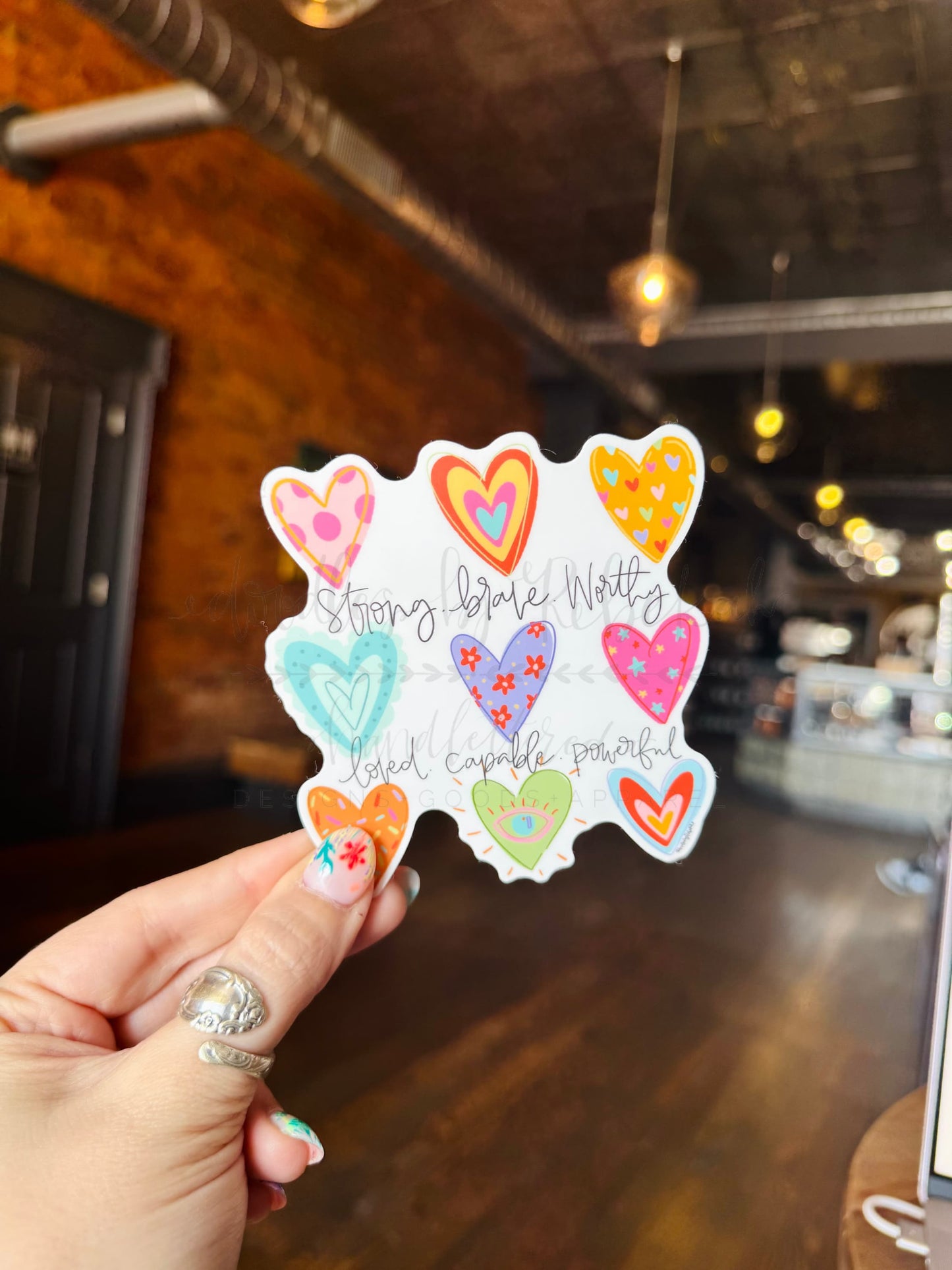 Funky Heart Affirmations Sticker - Sticker