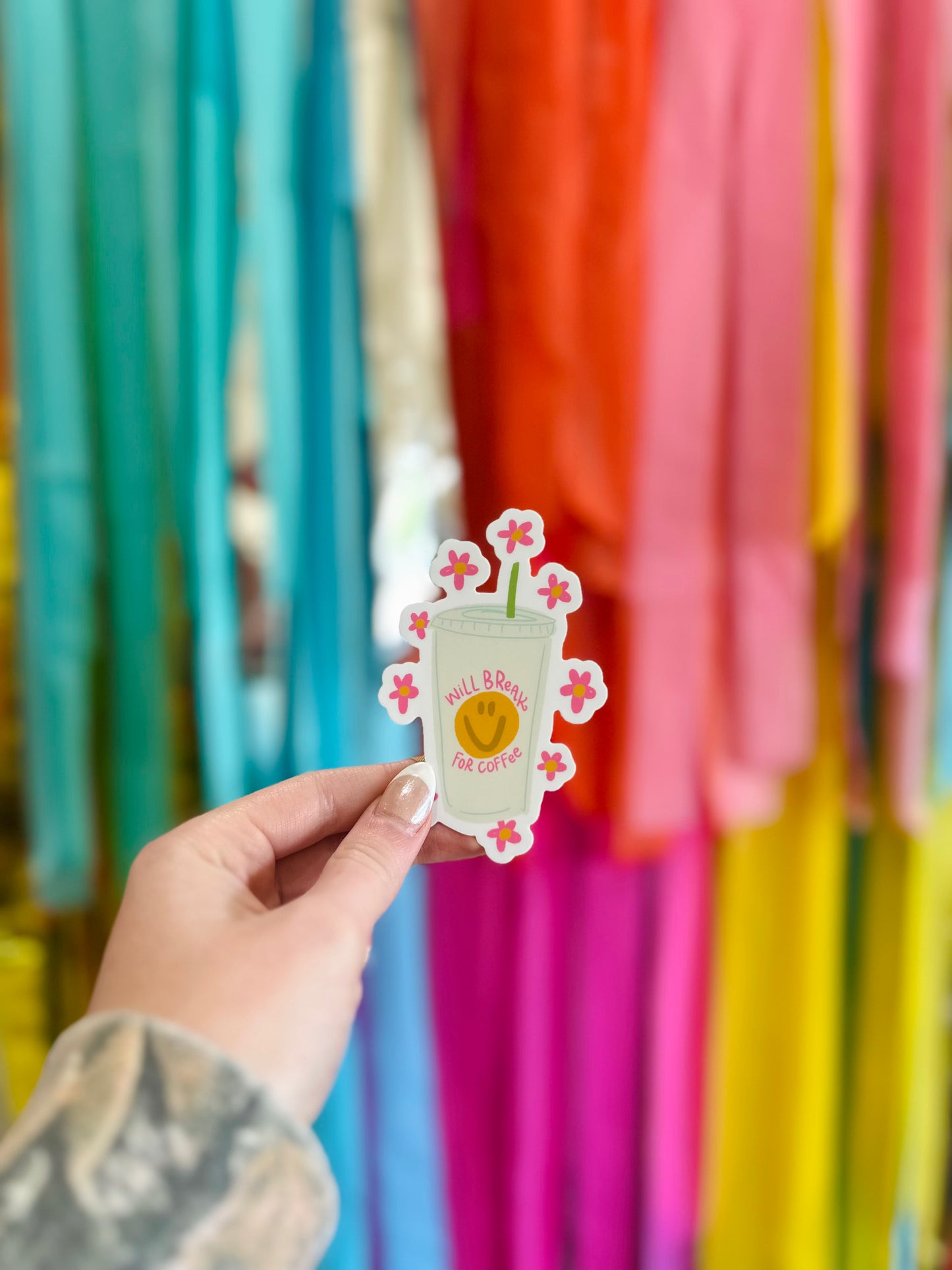 Will Break for Coffee Sticker