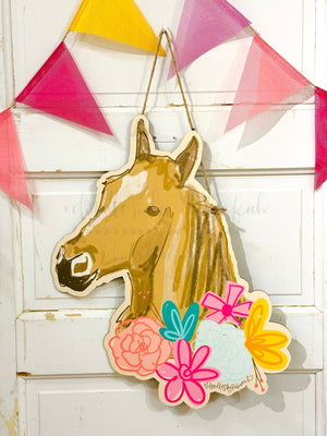 Floral Horse Door Hanger - Door Hanger