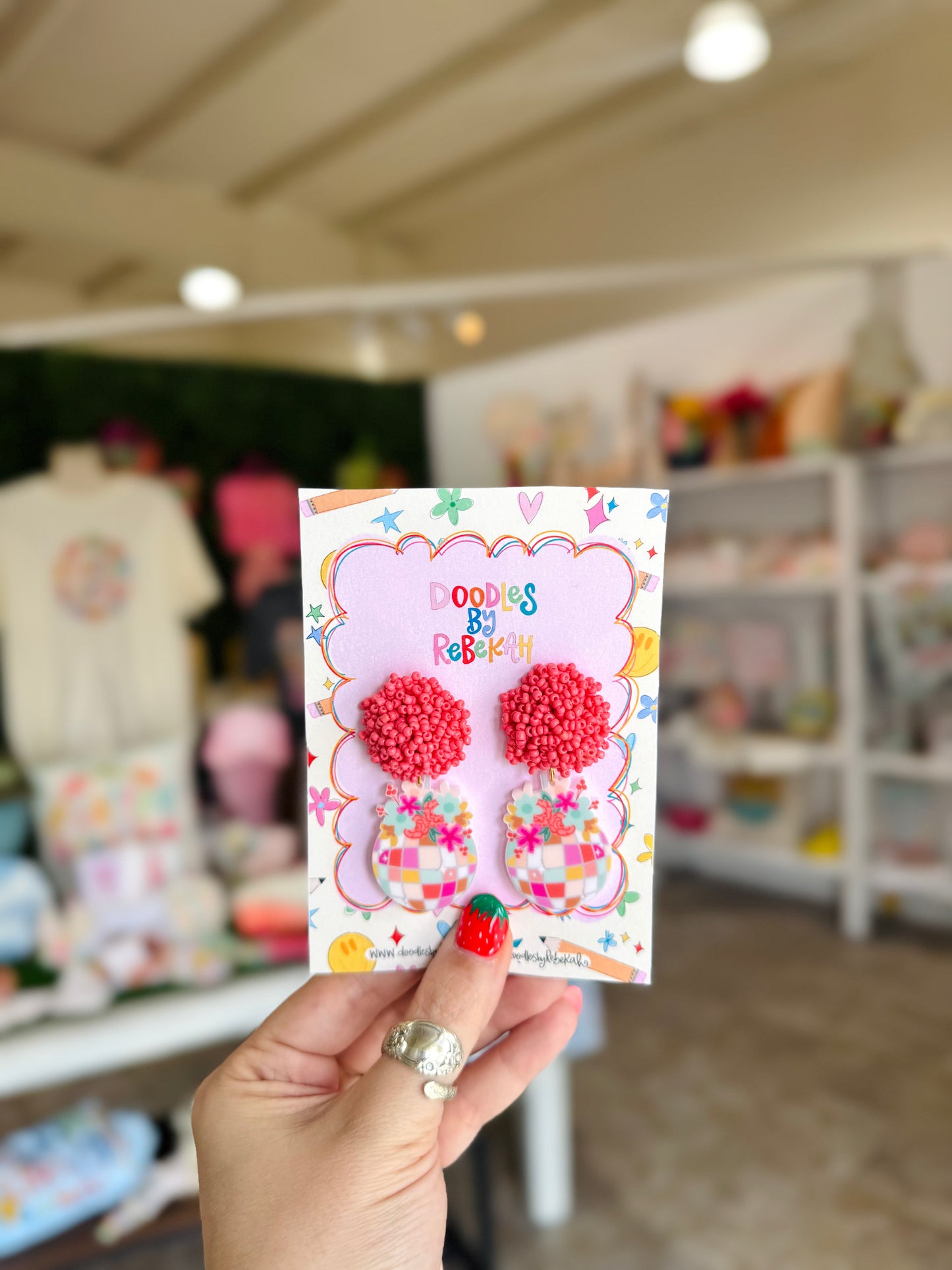 Floral Disco Ball Earrings