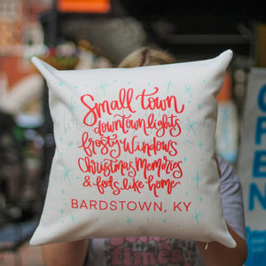 Small Town Christmas - Custom Town Square Pillow - Pillow