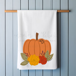 Floral Pumpkin Tea Towel - Tea Towels
