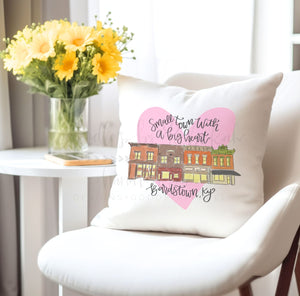 Small Town with a Big Heart Custom Town Square Pillow - Pillow