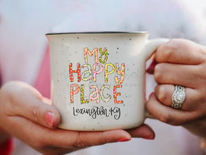 My Happy Place Confetti Custom Town Mug - Coffee