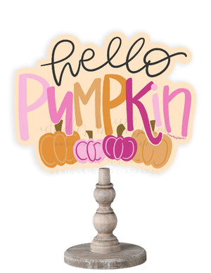 Hello Pumpkin Pink Doorhanger/Topper/Attachment - Door Hanger