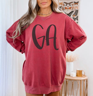 GA Red Sweatshirt & Tee