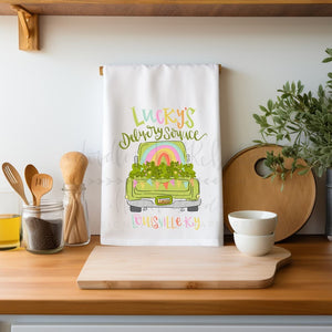 Lucky’s Delivery Service *Custom Town* Tea Towel - Tea Towels