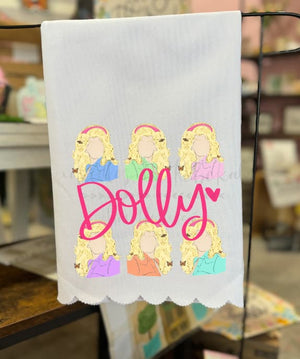 Dolly Square Scalloped Tea Towel - Tea Towels