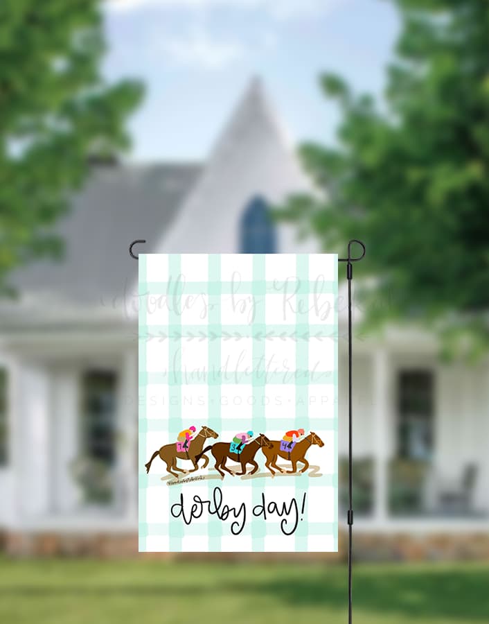 Derby Day Running Horses Garden Flag - Garden Flag