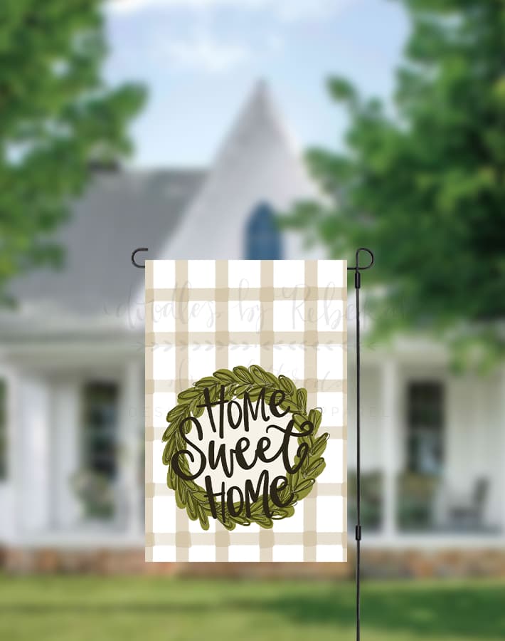 Home Sweet Home with Wreath Garden Flag - Garden Flag