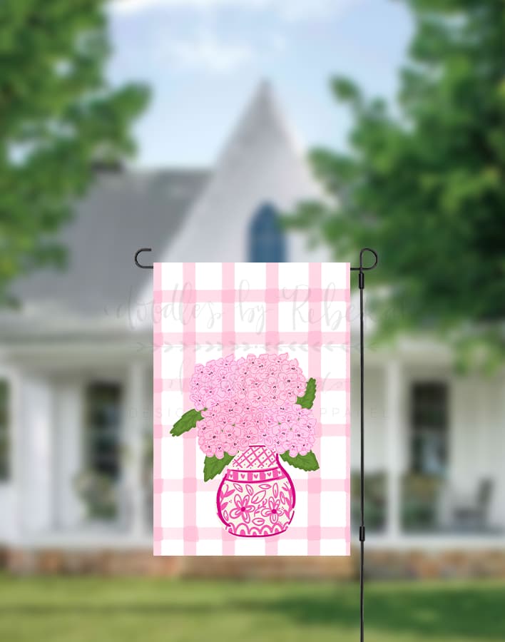 Pink Hydrangea Garden Flag - Garden Flag