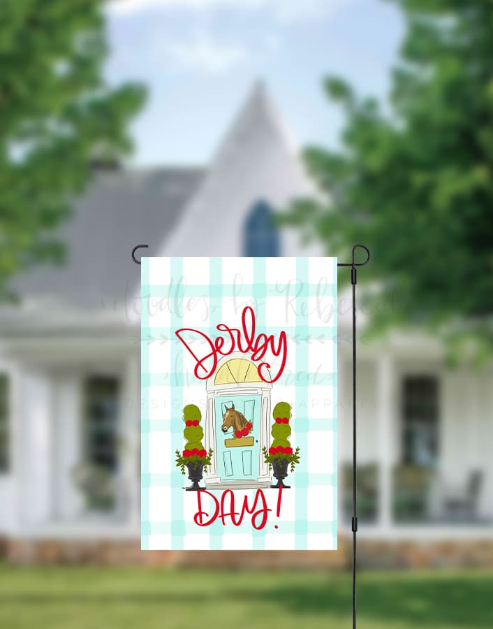 Derby Day Door Garden Flag - Garden Flag