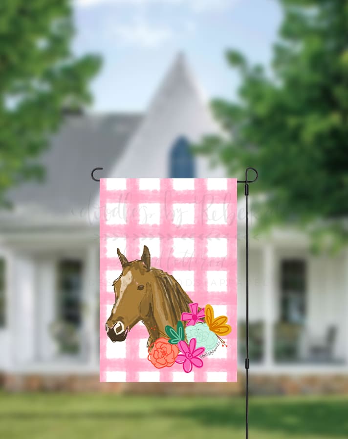 Floral Horse Garden Flag - Garden Flag
