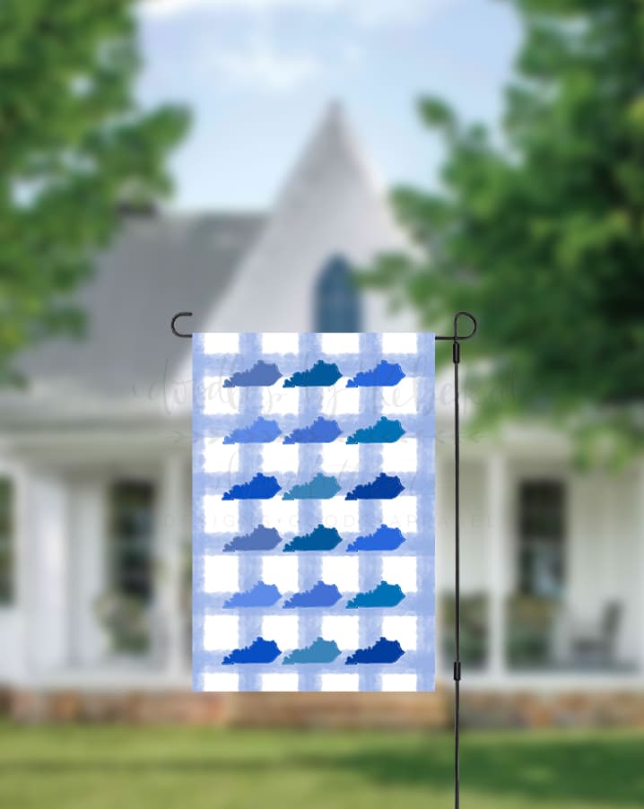 Kentucky Blue Plaid Garden Flag - Garden Flag
