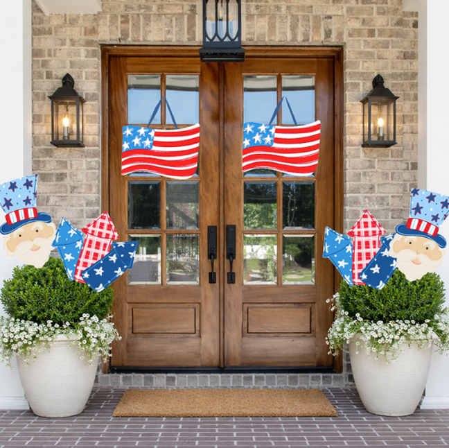 Patriotic 24 inch Potted Plant Stake- Multiple Designs!  Doodles by Rebekah