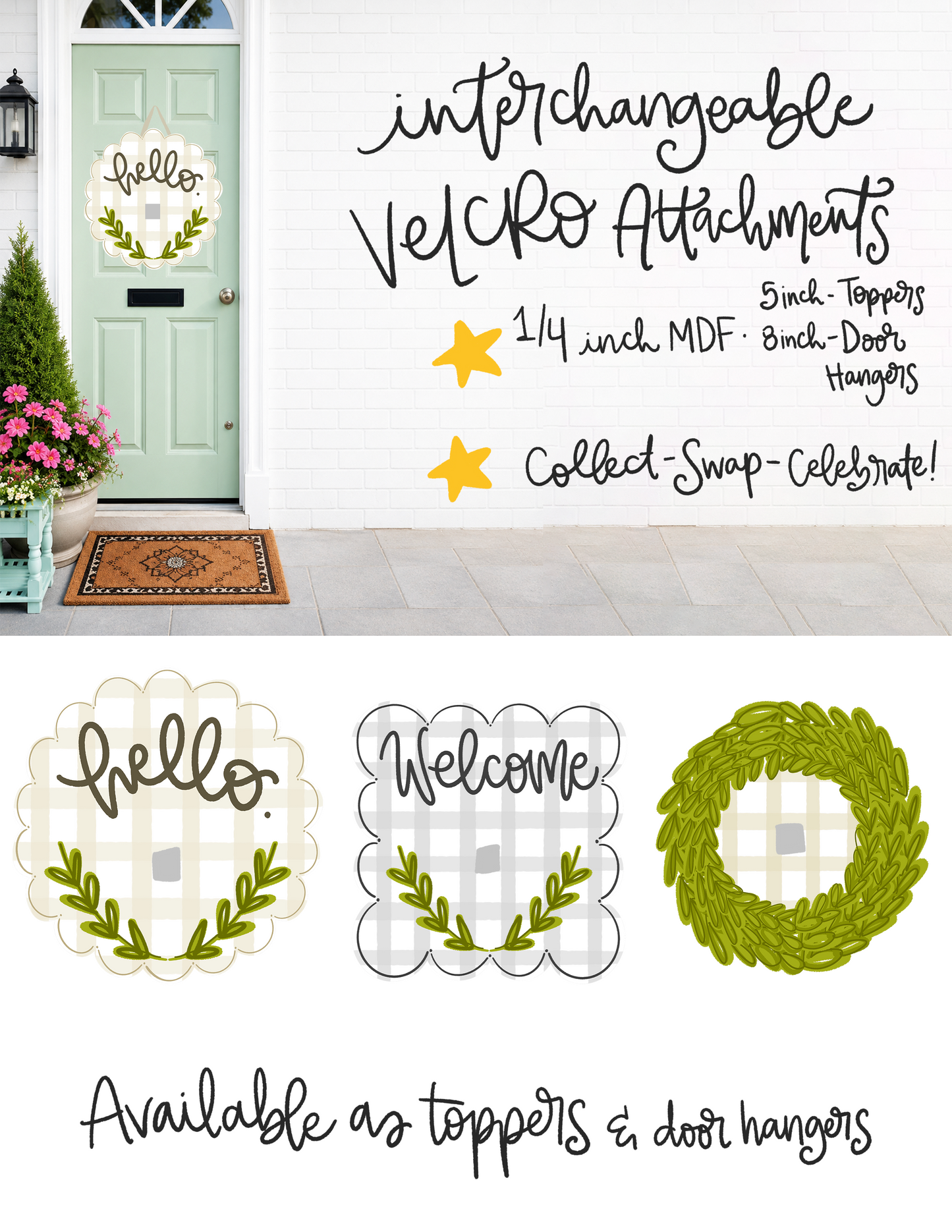 8 Inch Velcro Attachments for Door Hangers