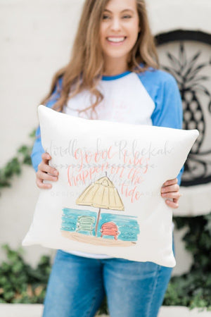 Good Vibes Happen On The Tide Square Pillow - Pillow
