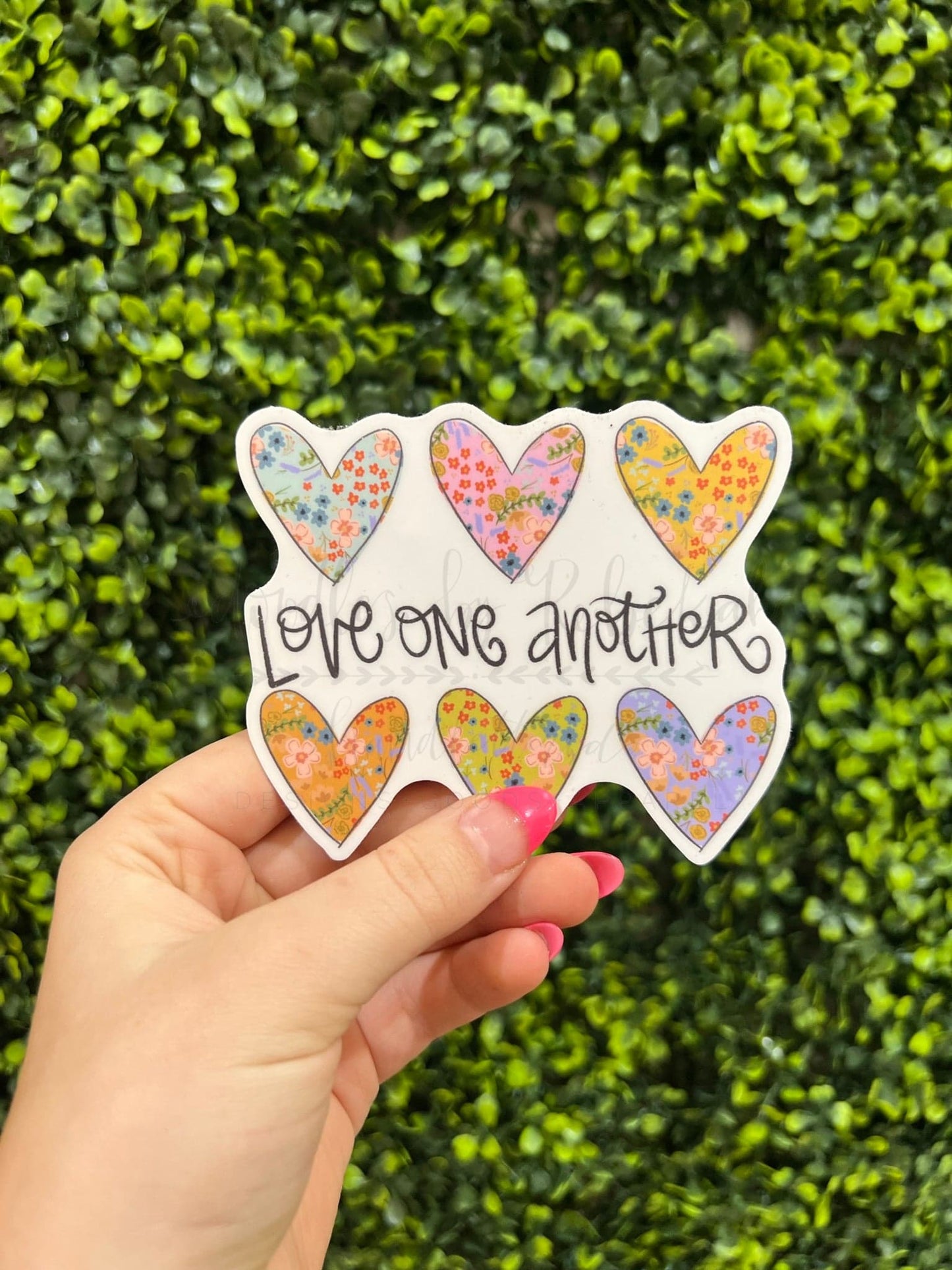 Love One Another Hearts Sticker - Sticker