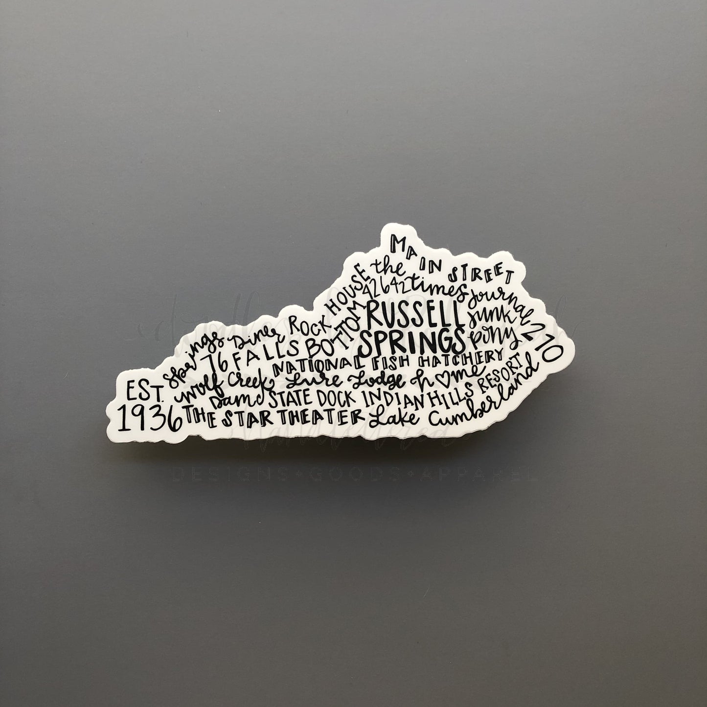 Russell Springs KY Word Art Sticker - Sticker