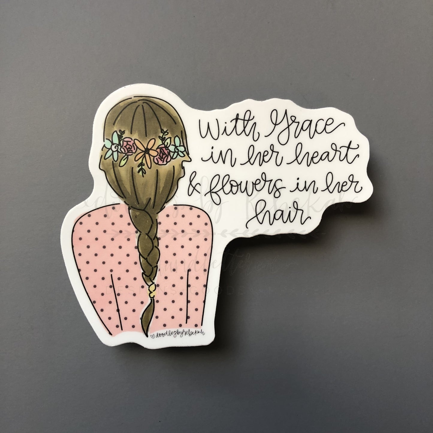 With Grace in Her Heart Sticker - Sticker