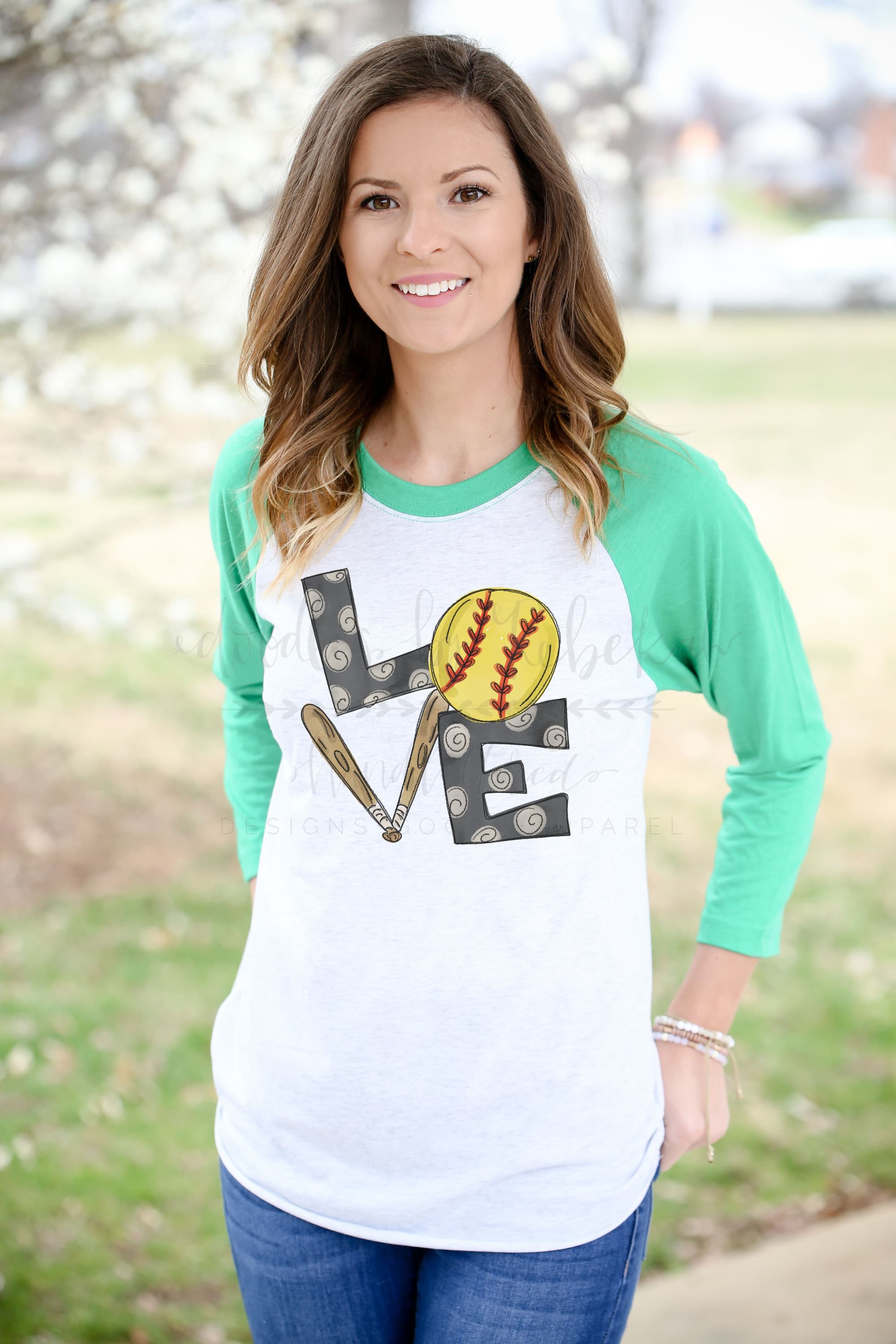 Doodles by Rebekah LOVE Softball Raglan