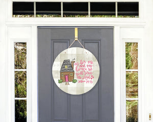 As For Me and My House Round Door Hanger - Door Hanger