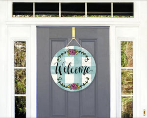 Welcome (Plaid) Door Hanger - Door Hanger