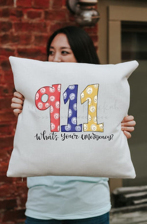 911 What’s Your Emergency Square Pillow - Pillow