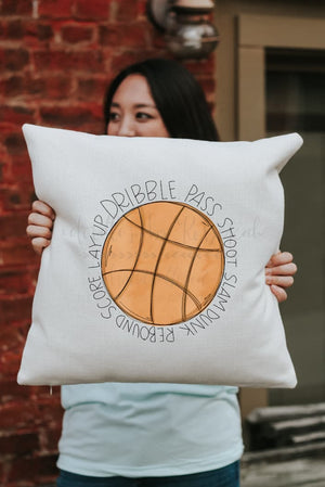 Basketball. Dribble. Pass. Score Square Pillow - Pillow