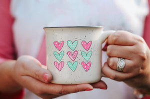 Aqua Hearts Coffee Mug