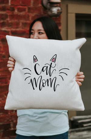 Cat Mom Square Pillow - Pillow