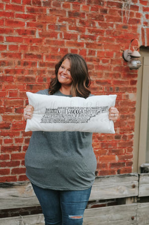 Chattanooga TN Word Art Lumbar Pillow - Pillow