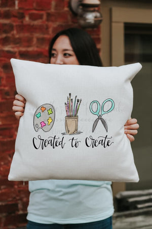 Created to Create Square Pillow - Pillow