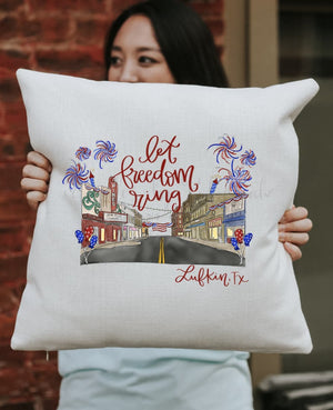 Let Freedom Ring - Lufkin TX Square Pillow - Pillow