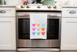 Conversation Hearts Tea Towel - Tea Towels