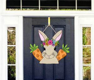 Bunny with Carrots Doorhanger/Topper/Attachment - Door Hanger