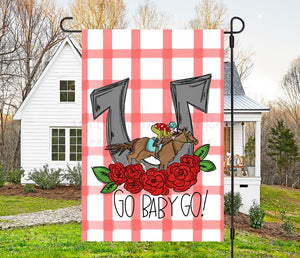 Go Baby Go (Horseshoe) Garden Flag - Garden Flag