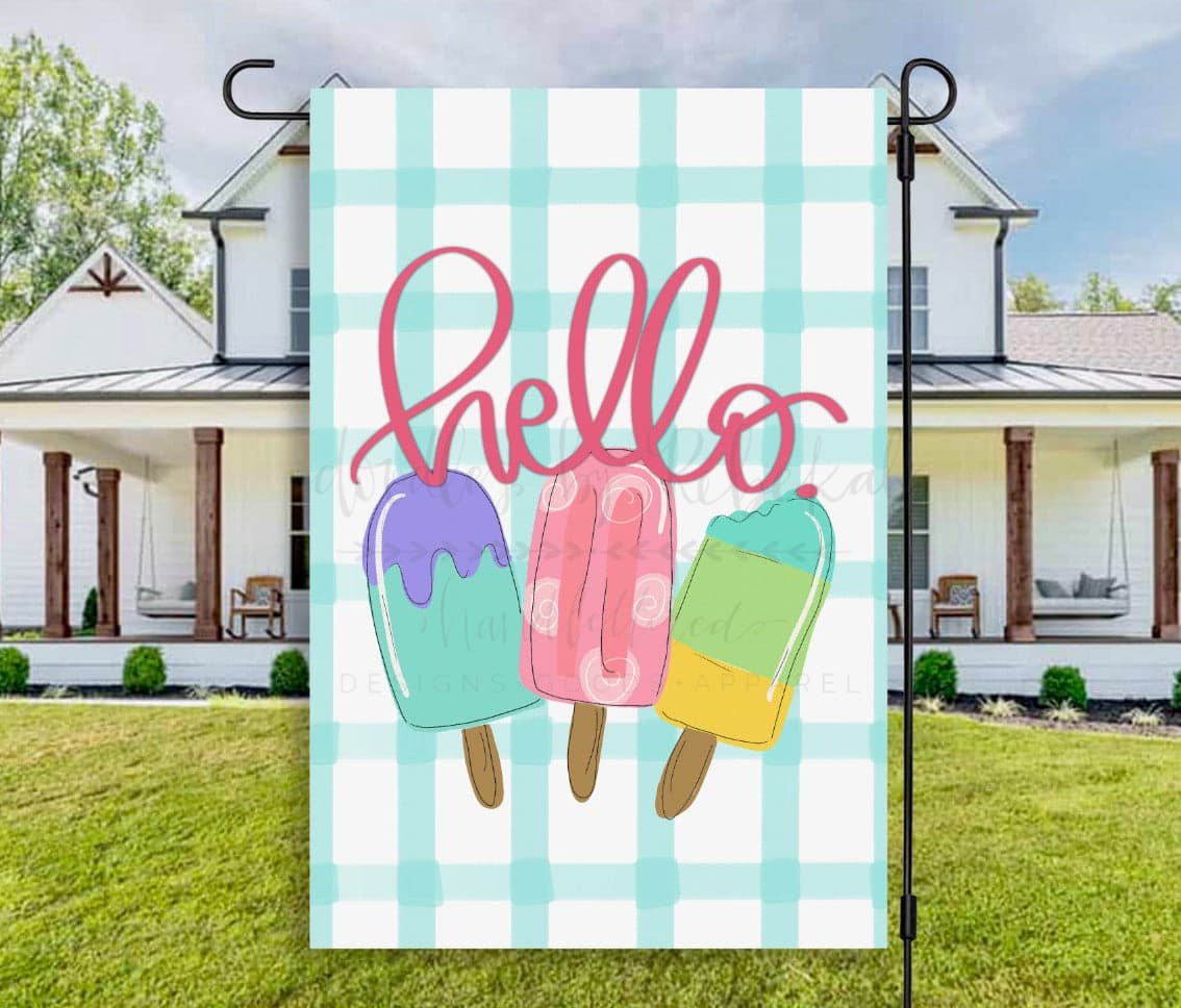 Hello Popsicle Garden Flag - Garden Flag