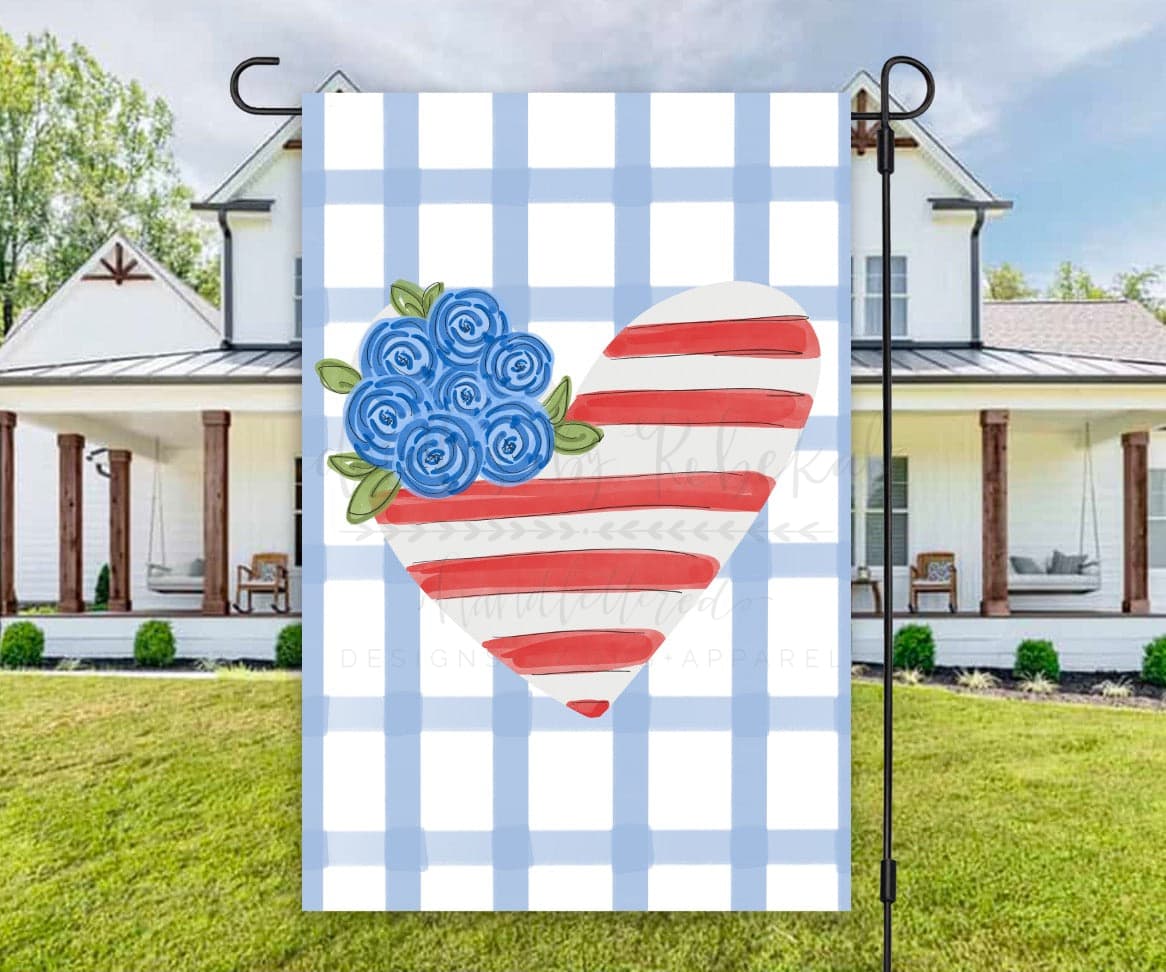 Floral Flag Heart Garden Flag - Garden Flag