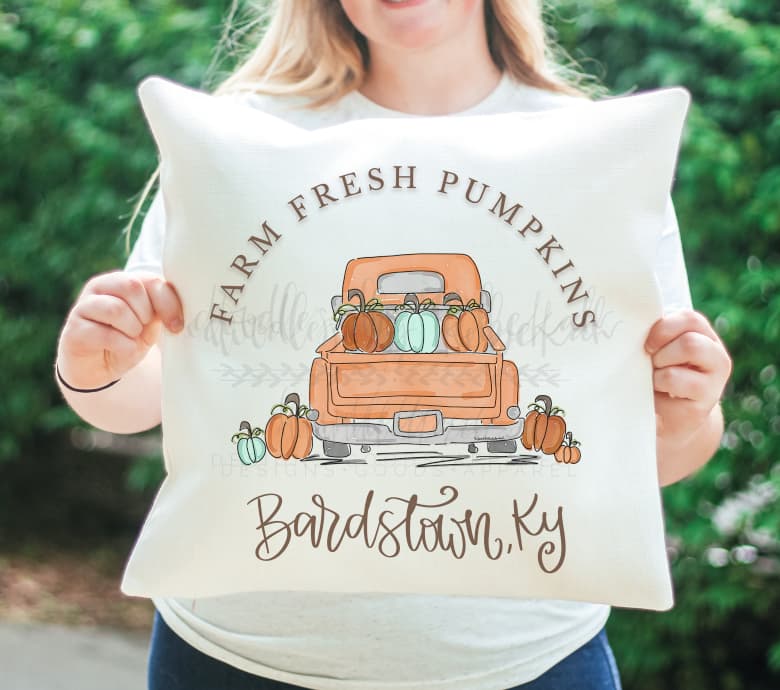 Farm Fresh Pumpkins Square Pillow - Pillow